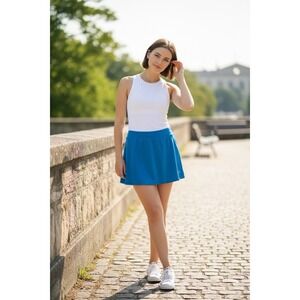 Title Nine Blue Skort Athletic Preppy Summer Golf Tennis Pickleball Medium